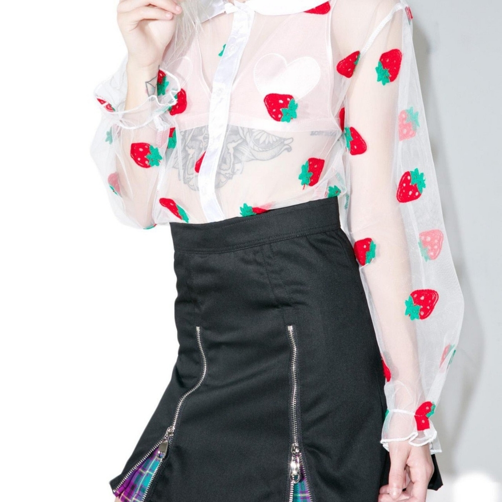 Sheer strawberry cover top